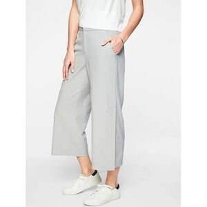Athleta Tribeca Crop Pant Sz 8 Gray Wide Leg Snap Side Comfort Stretch